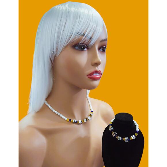 Sigma Gamma Rho Jewelry Set Blue, Gold and White - Picture 6 of 8